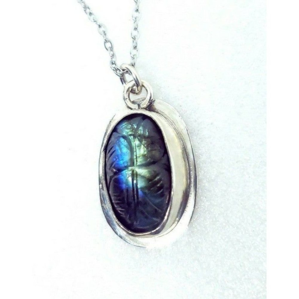 Sterling silver labradorite butterfly crystal Necklace handmade .925